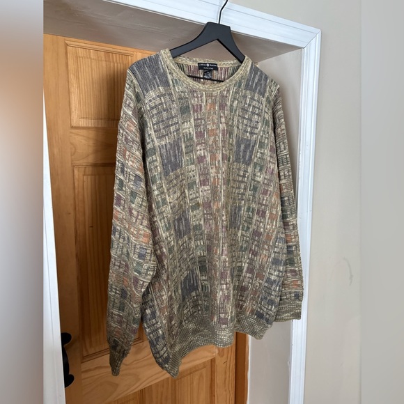 VTG Iconic Cotton Traders Mens Coogi Style 90’s Textured Multicolored Sweater,XL - Picture 6 of 16